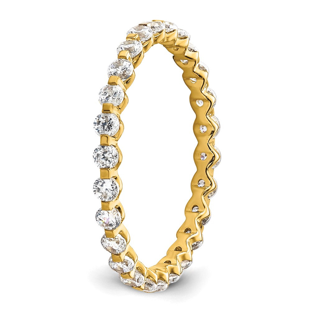 True Origin 14K Yellow Gold 7/8 carat Lab Grown Diamond VS+ F+Size 6 Complete Eternity Band