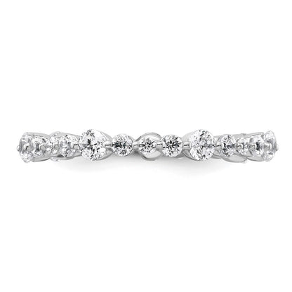 True Origin 14K White Gold 1 carat Lab Grown Diamond VS+ F+ Size 7 Complete Eternity Band