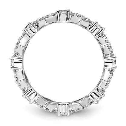 True Origin 14K White Gold 1 1/4 carat Lab Grown Diamond VS+ F+ Size 7 Complete Eternity Band