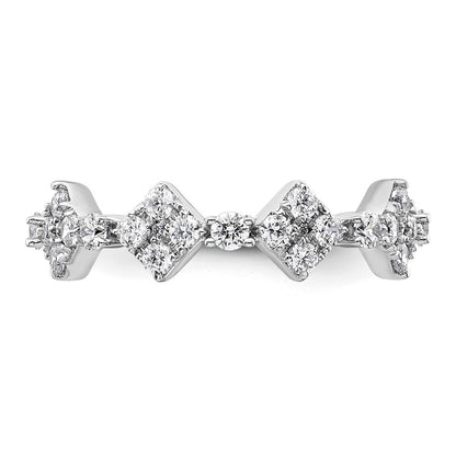 True Origin 14K White Gold 1 1/4 carat Lab Grown Diamond VS+ F+ Size 7 Complete Eternity Band