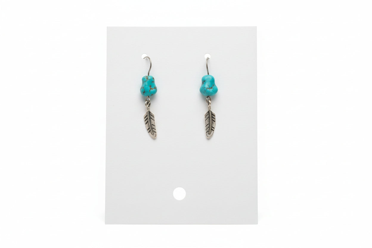Turquoise feather drops
