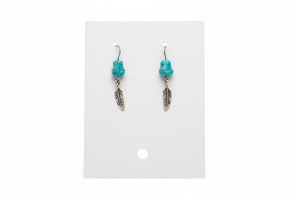 Turquoise feather drops