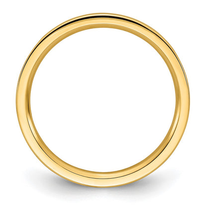 14k Yellow Gold 2mm Standard Weight Flat Comfort Fit Wedding Band Size 4.5