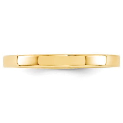 14k Yellow Gold 2.5mm Standard Weight Flat Comfort Fit Wedding Band Size 12.5
