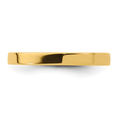 14k Yellow Gold 2.5mm Standard Weight Flat Comfort Fit Wedding Band Size 6.5