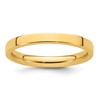 14k Yellow Gold 2.5mm Standard Weight Flat Comfort Fit Wedding Band Size 10