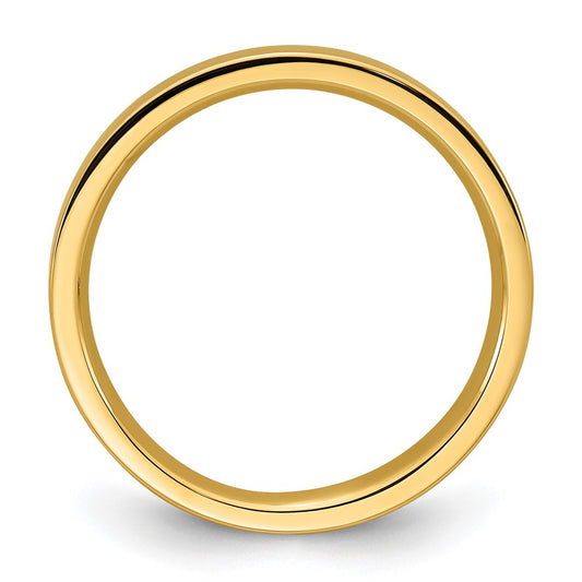 14k Yellow Gold 3mm Standard Weight Flat Comfort Fit Wedding Band Size 6