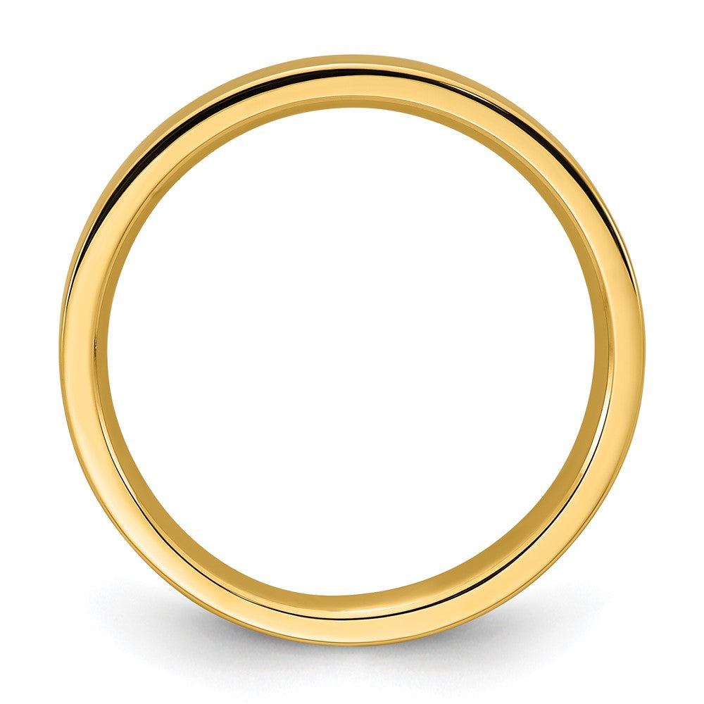 14k Yellow Gold 3mm Standard Weight Flat Comfort Fit Wedding Band Size 6.5