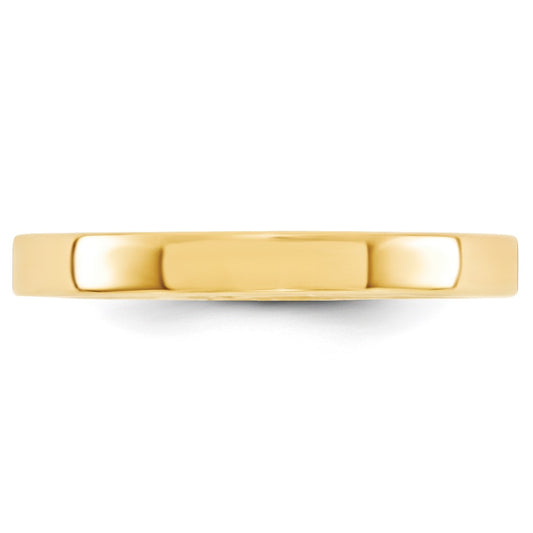 14k Yellow Gold 3mm Standard Weight Flat Comfort Fit Wedding Band Size 8.5