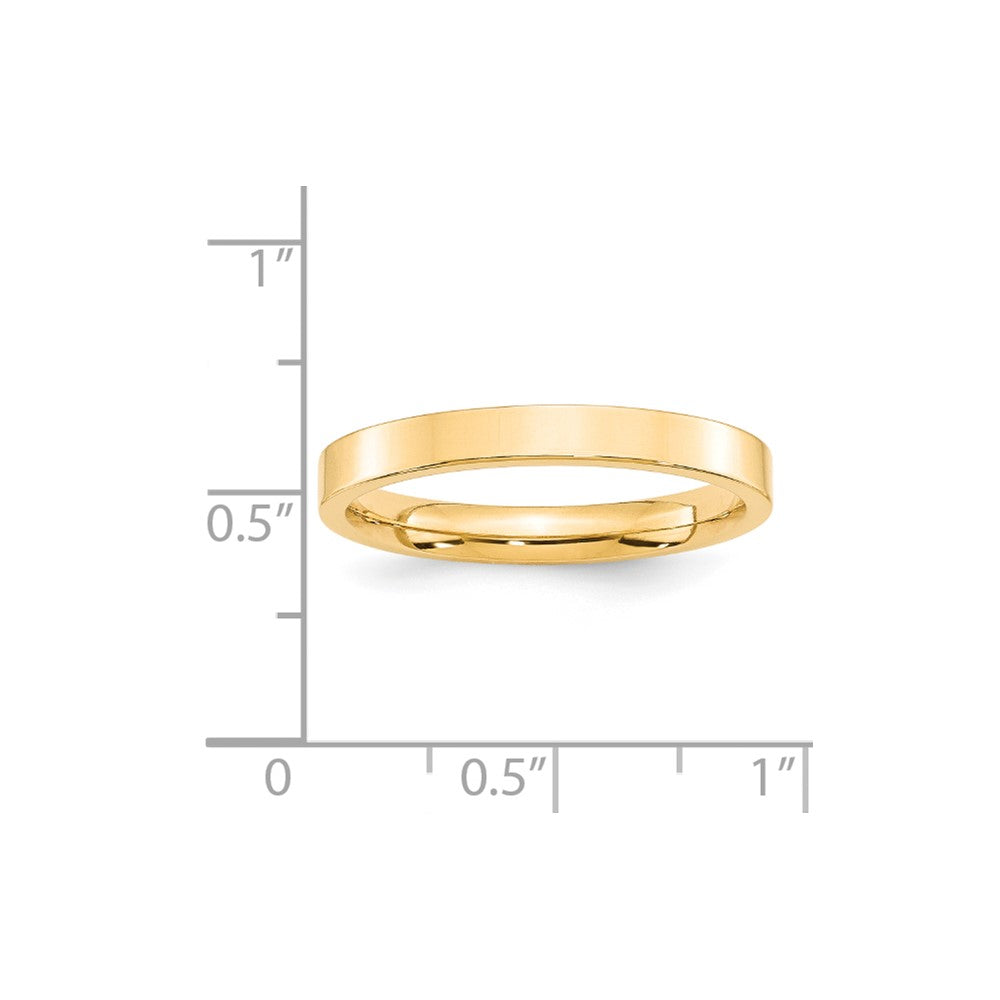14k Yellow Gold 3mm Standard Weight Flat Comfort Fit Wedding Band Size 7