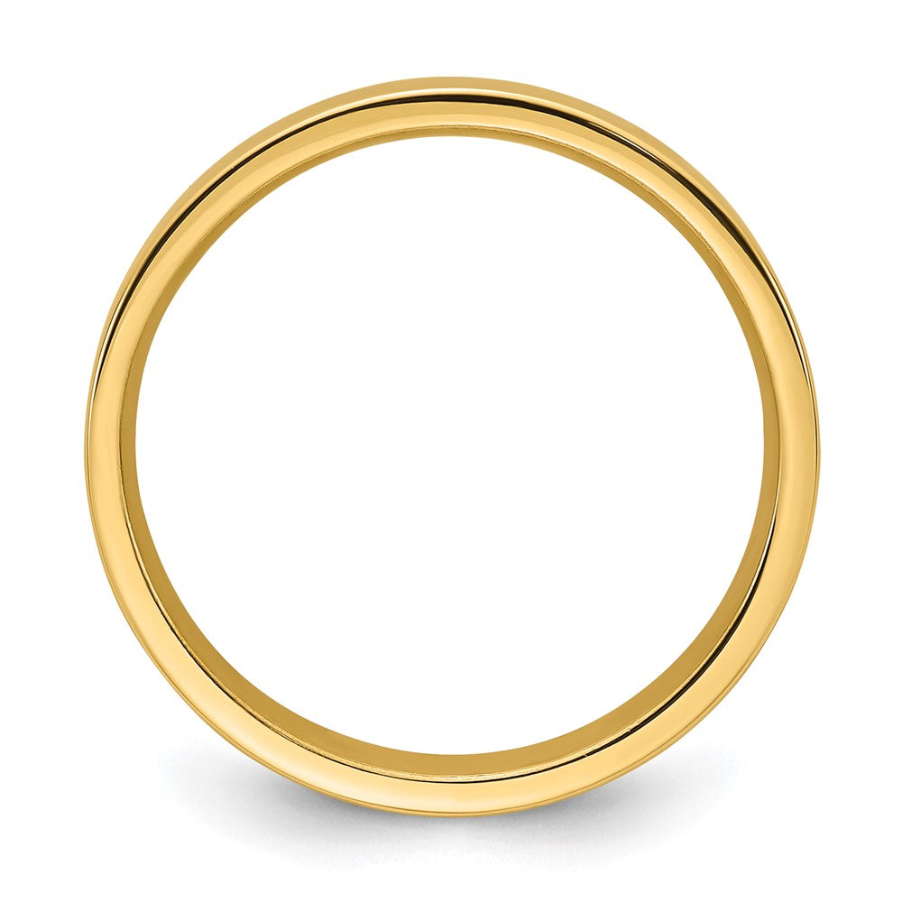 14k Yellow Gold 4mm Standard Weight Flat Comfort Fit Wedding Band Size 13