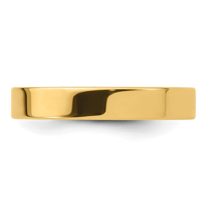 14k Yellow Gold 4mm Standard Weight Flat Comfort Fit Wedding Band Size 13
