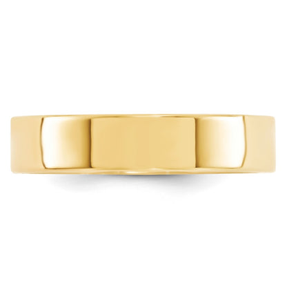 14k Yellow Gold 5mm Standard Weight Flat Comfort Fit Wedding Band Size 8