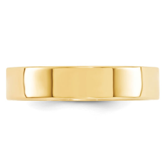 14k Yellow Gold 5mm Standard Weight Flat Comfort Fit Wedding Band Size 8