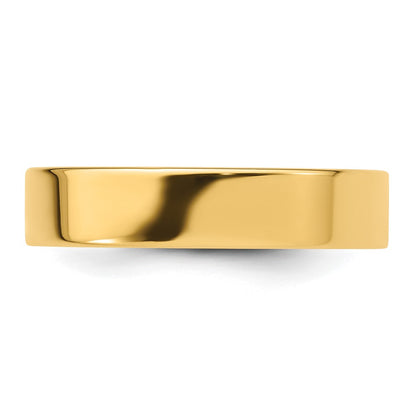 14k Yellow Gold 5mm Standard Weight Flat Comfort Fit Wedding Band Size 11.5