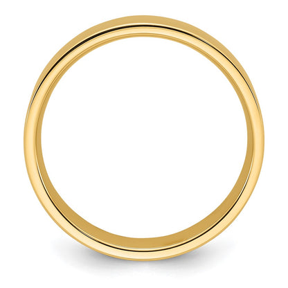 14k Yellow Gold 7mm Standard Weight Flat Comfort Fit Wedding Band Size 6