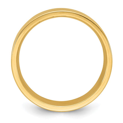 14k Yellow Gold 8mm Standard Weight Flat Comfort Fit Wedding Band Size 6.5