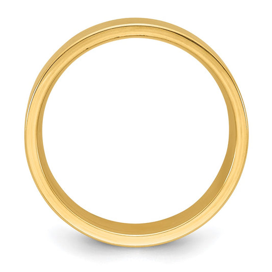 14k Yellow Gold 8mm Standard Weight Flat Comfort Fit Wedding Band Size 8