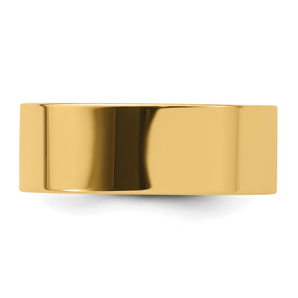 14k Yellow Gold 8mm Standard Weight Flat Comfort Fit Wedding Band Size 12