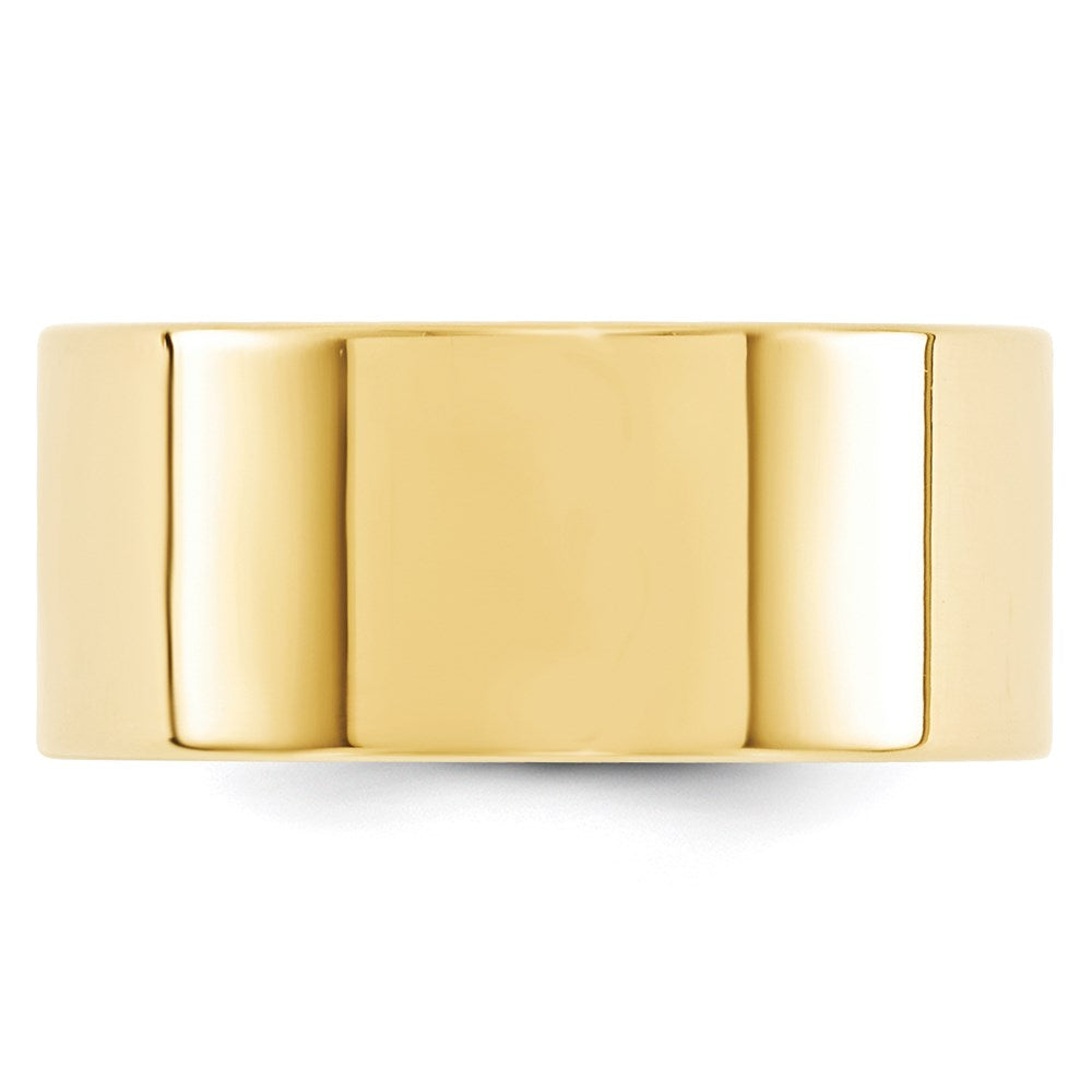14k Yellow Gold 10mm Standard Weight Flat Comfort Fit Wedding Band Size 8