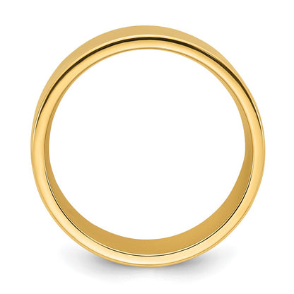 14k Yellow Gold 12mm Standard Weight Flat Comfort Fit Wedding Band Size 4.5