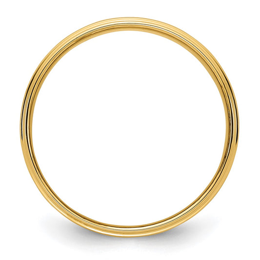 14k Yellow Gold 6mm Flat with Step Edge Wedding Band Size 11.5