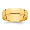 14k Yellow Gold 6mm Flat with Step Edge Wedding Band Size 12