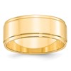 14k Yellow Gold 8mm Flat with Step Edge Wedding Band Size 14