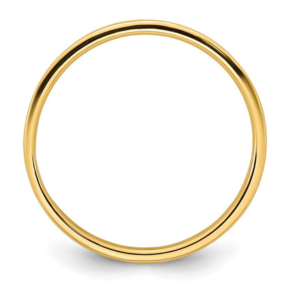 14k Yellow Gold 2mm Lightweight Flat Wedding Band Size 11