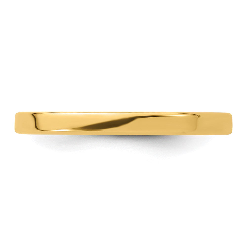 14k Yellow Gold 2mm Lightweight Flat Wedding Band Size 11