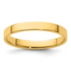 14k Yellow Gold 3mm Lightweight Flat Wedding Band Size 8