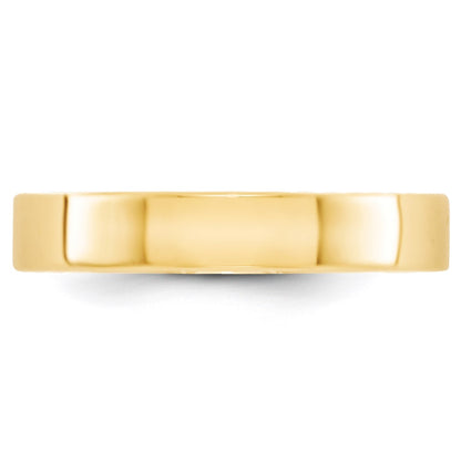 14k Yellow Gold 4mm Lightweight Flat Wedding Band Size 9