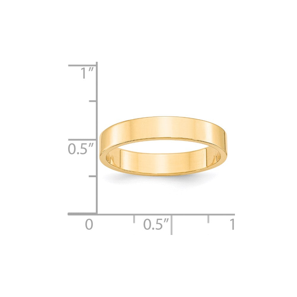14k Yellow Gold 4mm Lightweight Flat Wedding Band Size 8