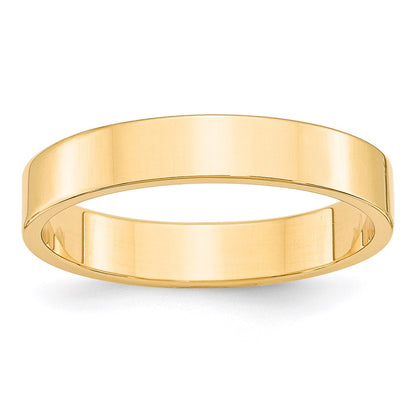 14k Yellow Gold 4mm Lightweight Flat Wedding Band Size 9