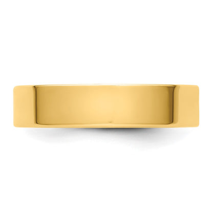 14k Yellow Gold 5mm Lightweight Flat Wedding Band Size 11.5