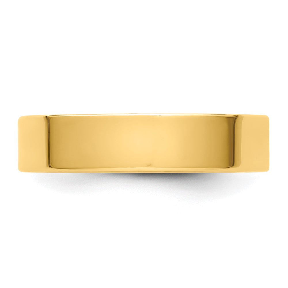 14k Yellow Gold 5mm Lightweight Flat Wedding Band Size 12