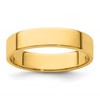 14k Yellow Gold 5mm Lightweight Flat Wedding Band Size 12