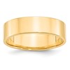 14k Yellow Gold 6mm Lightweight Flat Wedding Band Size 8