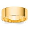 14k Yellow Gold 7mm Lightweight Flat Wedding Band Size 10