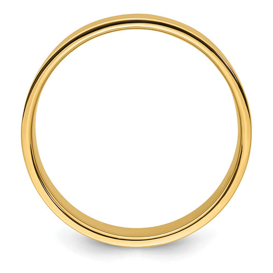 14k Yellow Gold 8mm Lightweight Flat Wedding Band Size 8.5