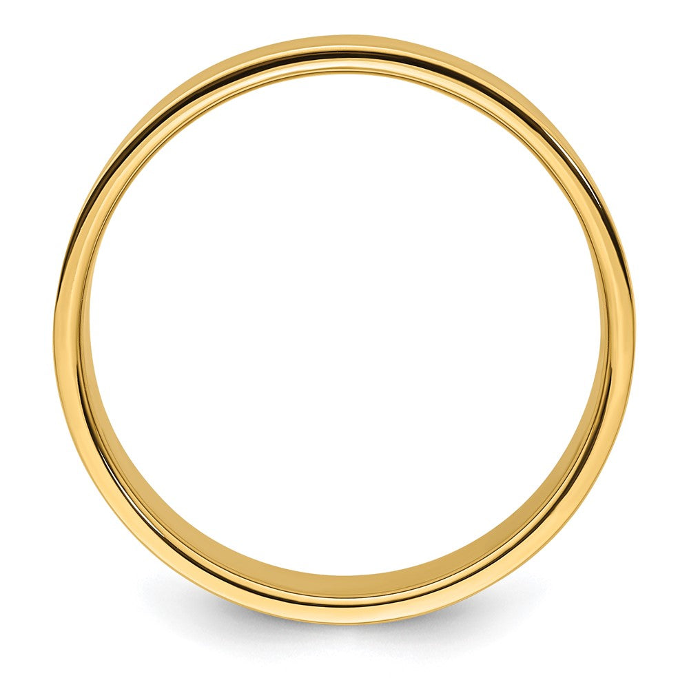 14k Yellow Gold 8mm Lightweight Flat Wedding Band Size 13