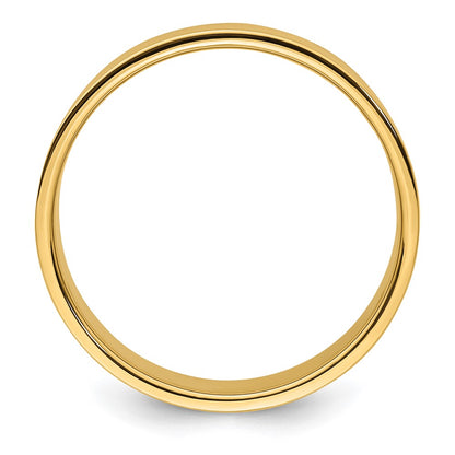 14k Yellow Gold 8mm Lightweight Flat Wedding Band Size 11