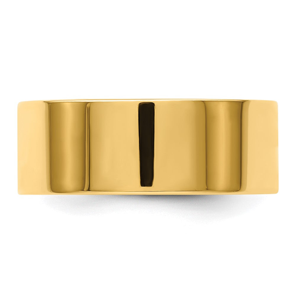 14k Yellow Gold 8mm Lightweight Flat Wedding Band Size 11