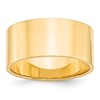 14k Yellow Gold 10mm Lightweight Flat Wedding Band Size 13