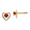 14k Madi K 3mm Round Genuine Garnet Birthstone Heart Screwback Post Earrings