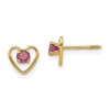 14k Madi K 3mm Round Lab Created Ruby Birthstone Heart Screwback Post Earrings