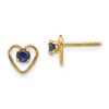 14k Madi K 3mm Round Lab Created Sapphire Birthstone Heart Screwback Post Earrings