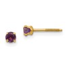 14k Madi K 3mm Round Amethyst Birthstone Screwback Post Earrings