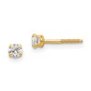 14k Madi K 3mm Round White Zircon Birthstone Screwback Post Earrings