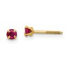 14k Madi K 3mm Round Ruby Birthstone Screwback Post Earrings